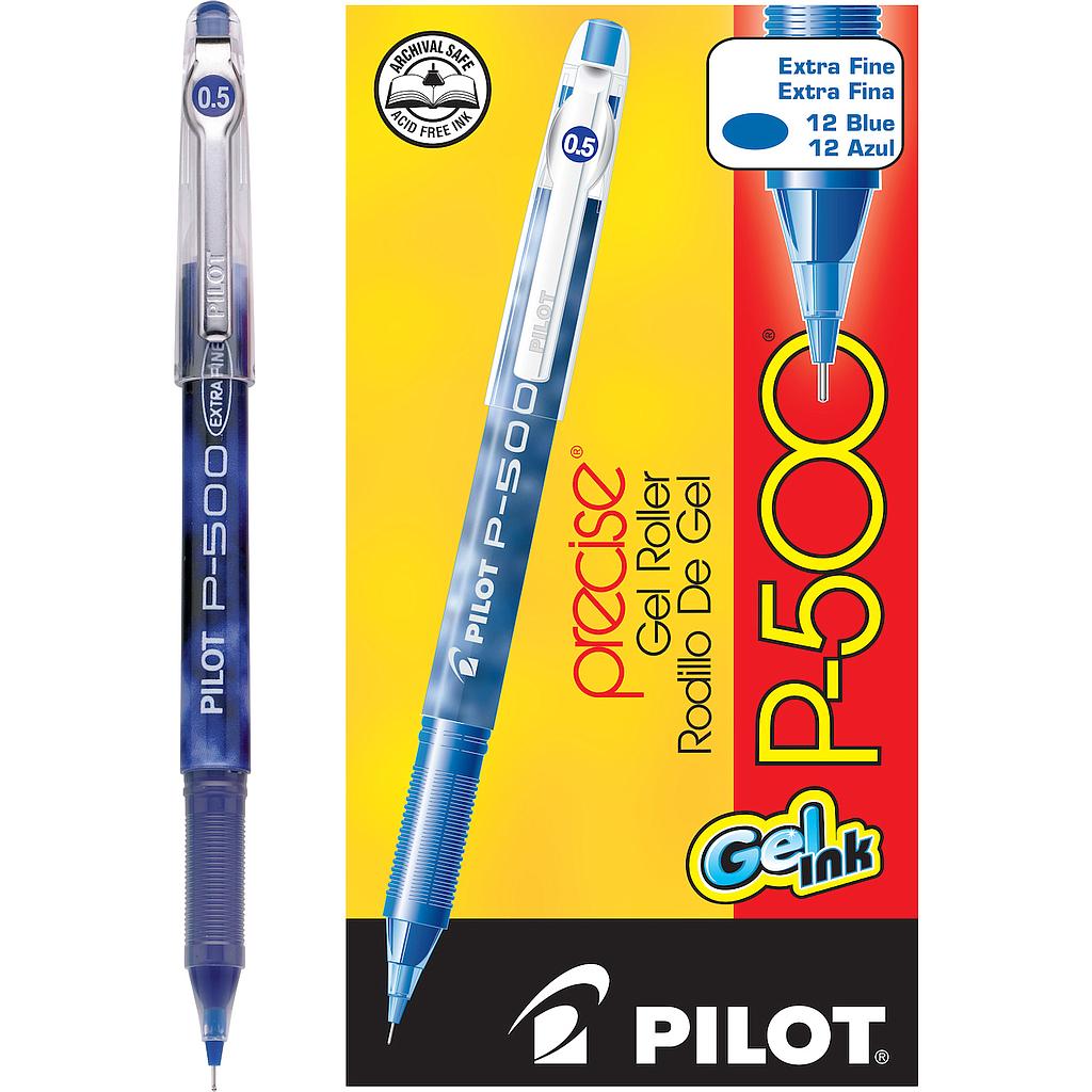 P-500 Gel Ink Rolling Ball, Blue, Extra Fine, Dozen