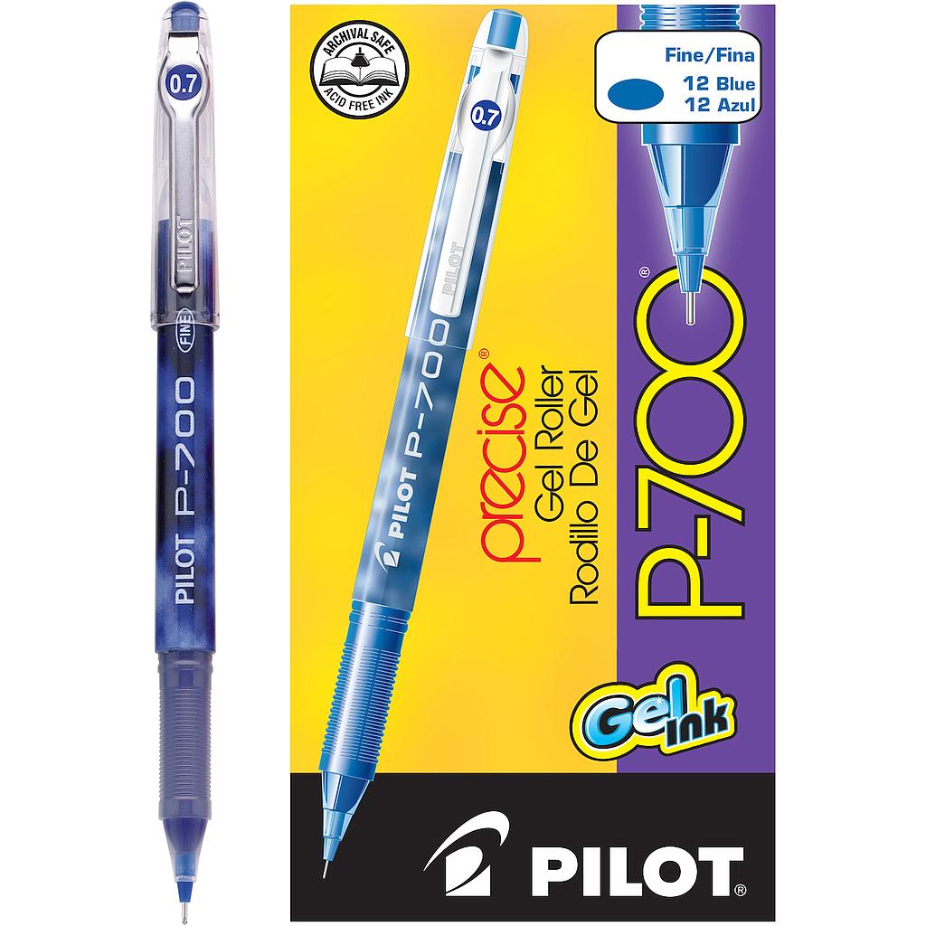 P-700 Gel Ink Rolling Ball, Blue,Fine,Dozen