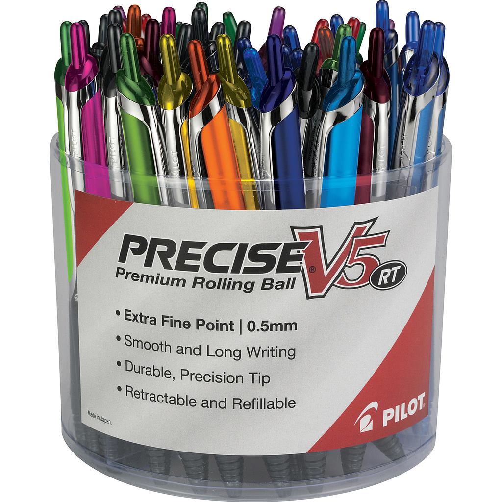 Precise V5 Retractable, Extra Fine, Asst Inks 48pc Bc Tub (8506)