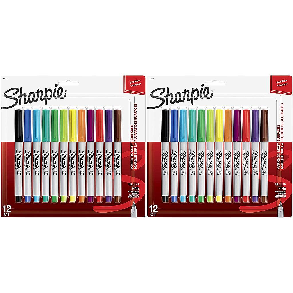 Sharpie Ultra Fine Point Permanent Marker, Assorted, 12/Pk