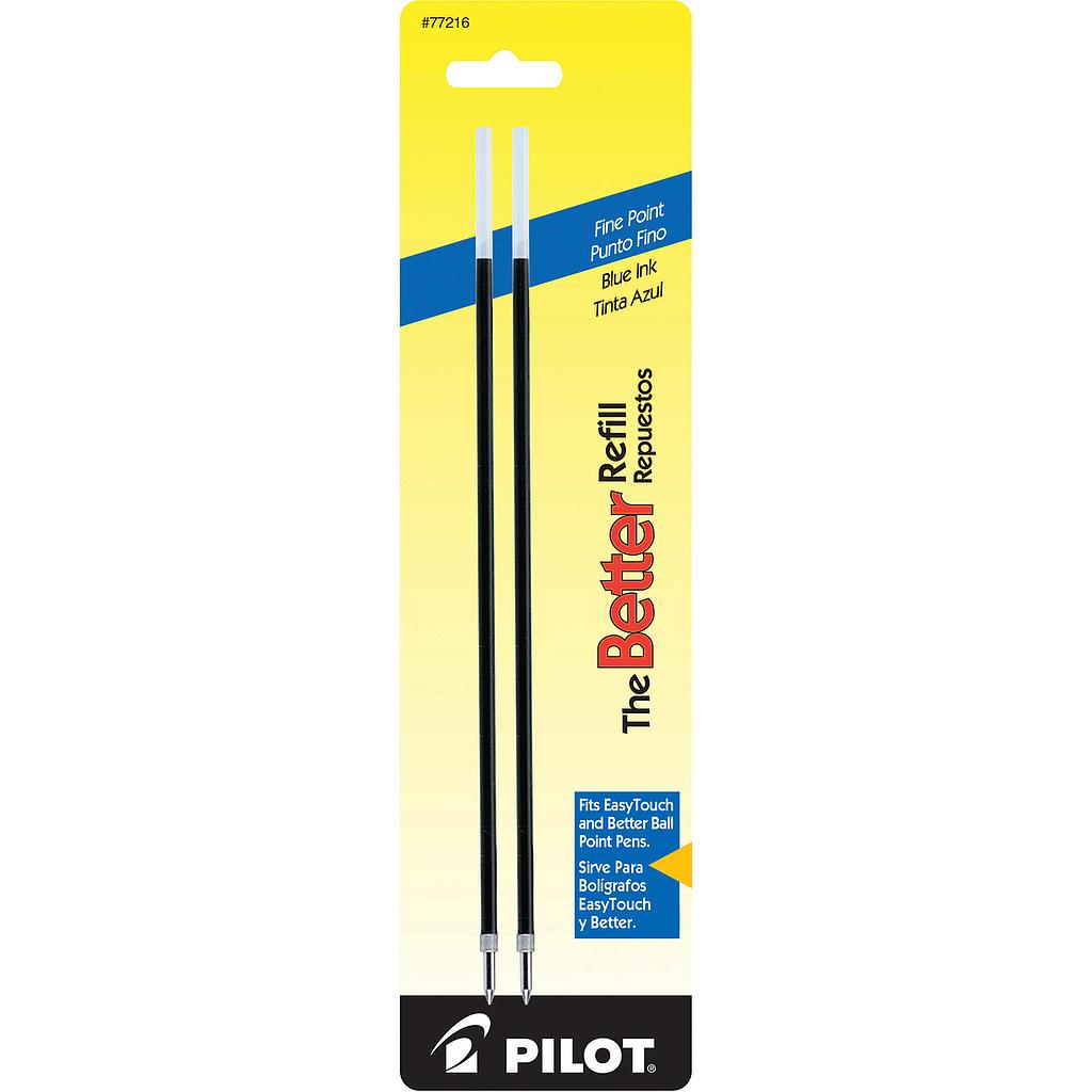 Better Ball Point and EasyTouch, Refillable, Blue Ink, Fine .7mm, 2/Pack