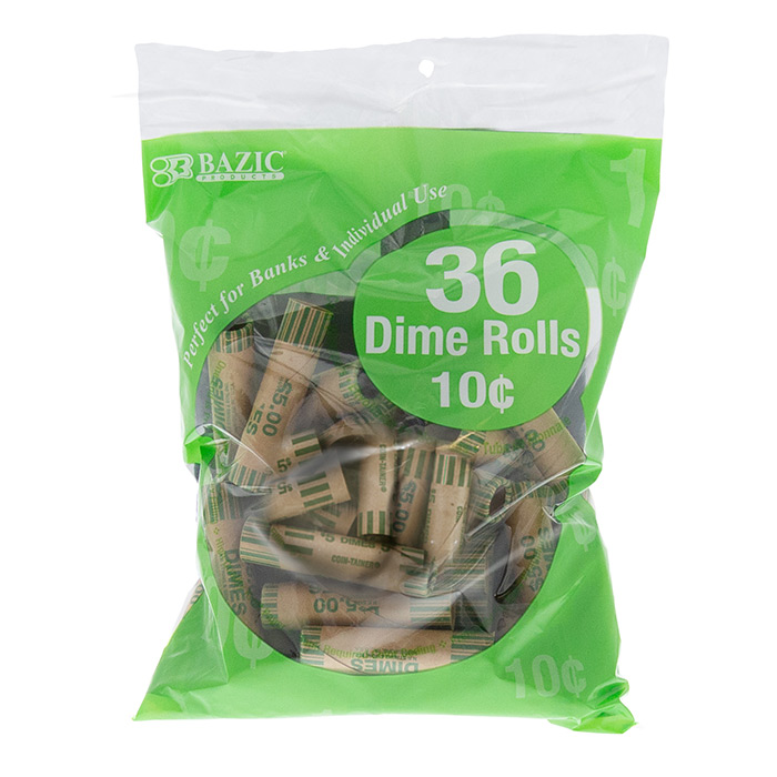 Dime Coin Wrappers, 36/Pk