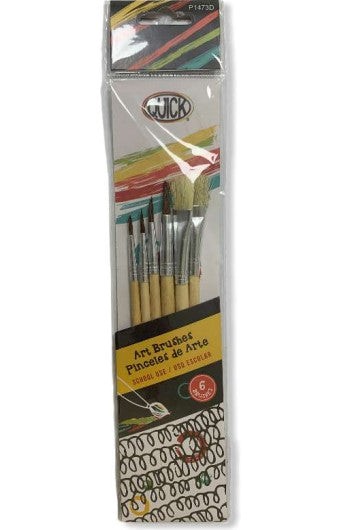 Paint brushes Wood Handles 6/Pk