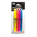 [R1513A] Highlighter, Fluorescent Assorted Colors 4/Pk, Blister