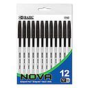 [1742] Nova Black Color Stick Pen (12/Pack) Blister