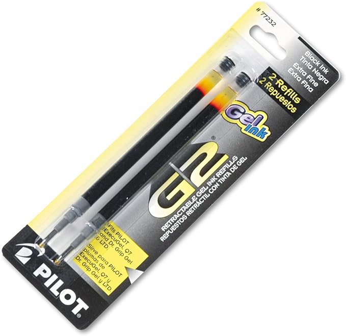 Refill for Pilot Gel Pens, Extra-Fine Point, Black Ink, 2/Pack