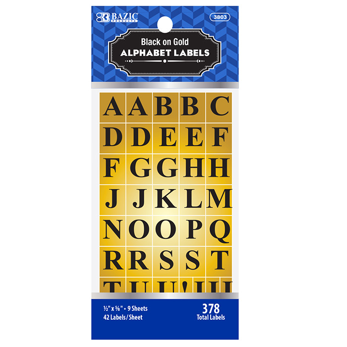 Label Gold Foil Alphabet, 378/Pk