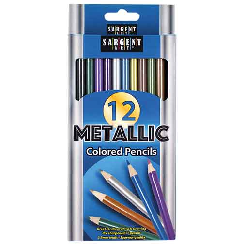 Colored Pencils, Metallic Assorted 12/Pk