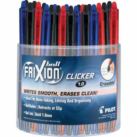 Frixion ball erasable clicker pen 1.0mm, 48/pc tub, Bold