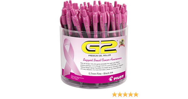 G2 premium gel roller (Breast cancer awareness), 0.7mm Fine, black ink(5916)