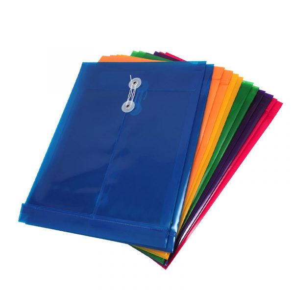 Sobre plástico con hilo tamaño legal vertical PK/12