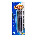 [1795] Optima Black Oil-Gel Ink Retractable Pen w Grip 3/pac