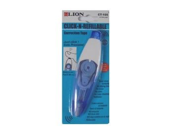 CORRECTION TAPE B/P LION CLICK-N-REFILLABLE CORRECTION TAPE