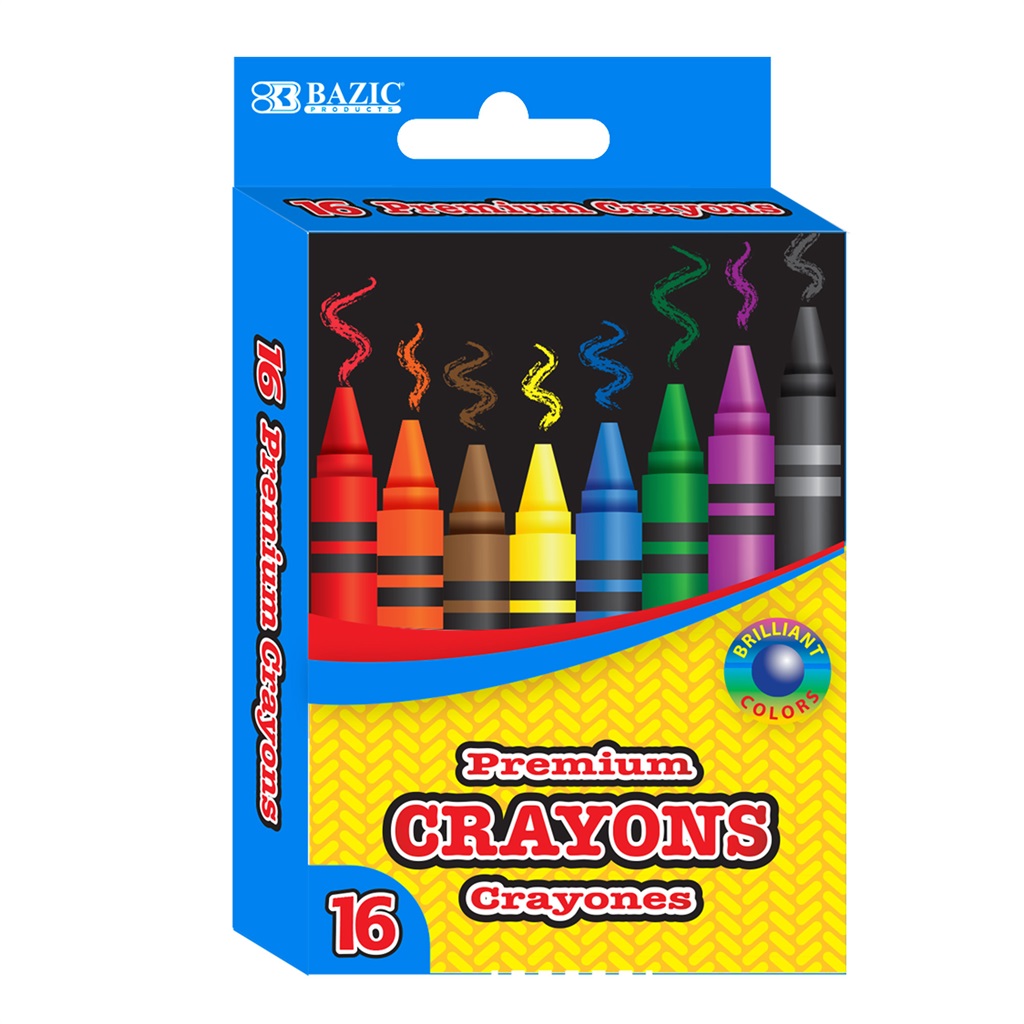 BAZIC 16 Color Premium Crayons