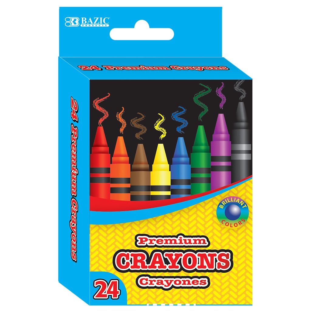 BAZIC 24 Color Premium Crayons