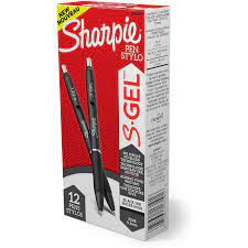 Sharpie S-Gel Pens - 0.5 mm Pen Point Size - Retractable - Black Gel-based Ink - 1 Dozen