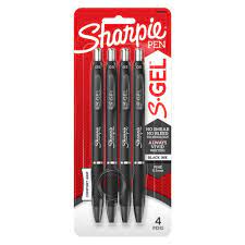 Sharpie S-Gel, Fine Point (0.5mm) 4/pack Black