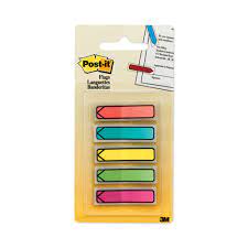 Post-it Arrow Flags in On-the-Go Dispenser - Bright Colors - Orange, Pink, Green, Blue, Yellow, Aqua, 80 / Pack