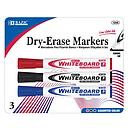 [B-1250] Assorted Colors Chisel Tip Dry-Erase Markers (3/Pack)