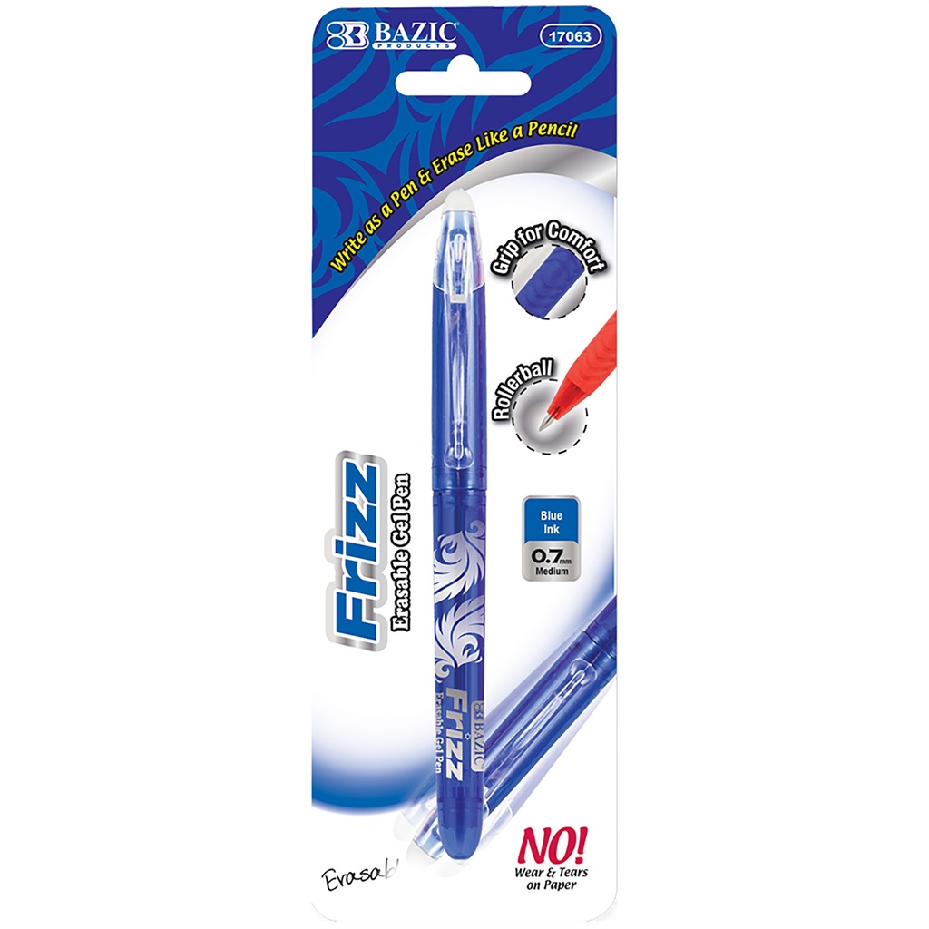 Frizz Blue Erasable Gel Pen with Grip