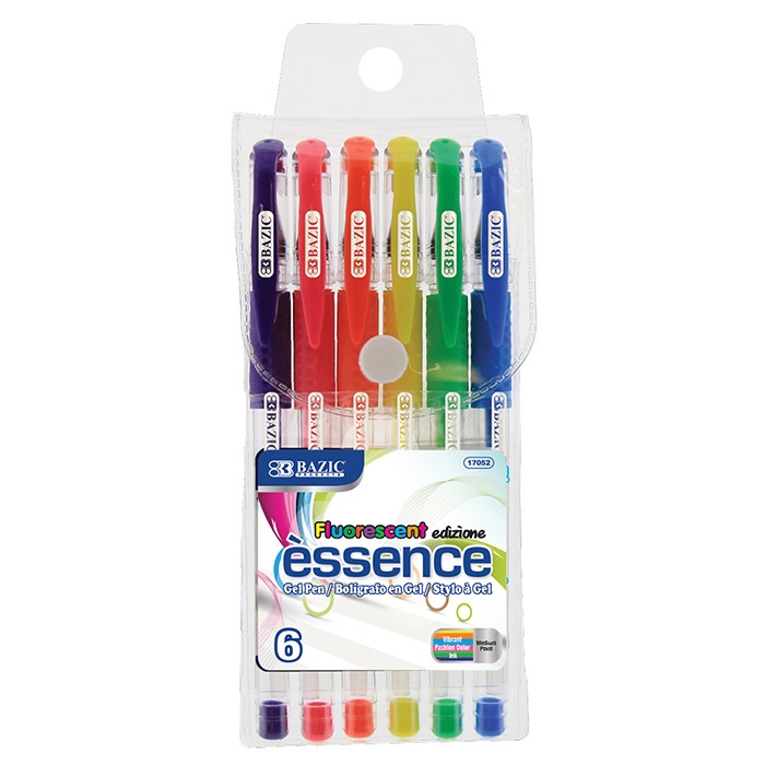 Fluorescent Color Essence Gel Pen w/ Cushion Grip