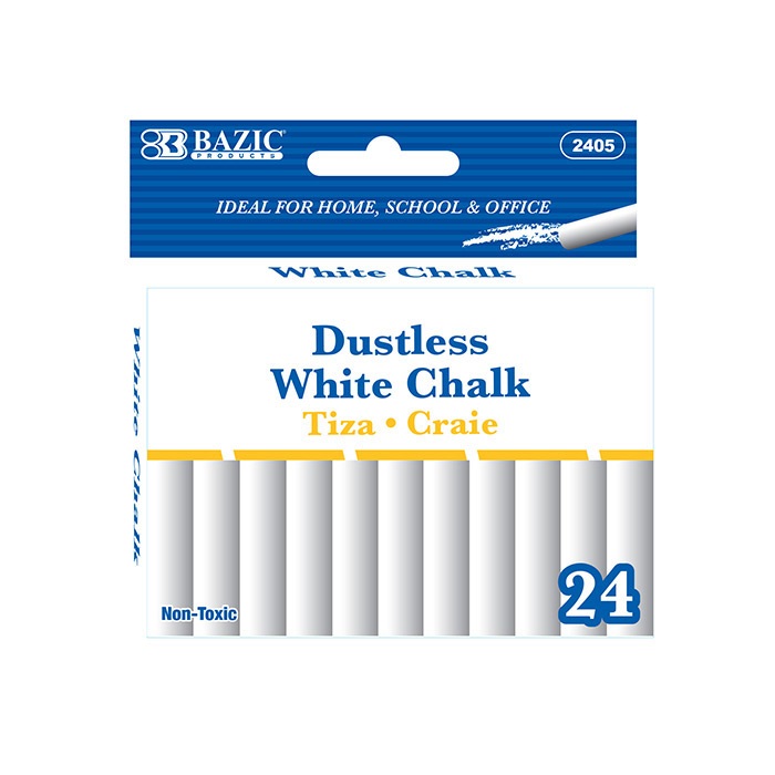 Dustless White Chalk (24/Box)