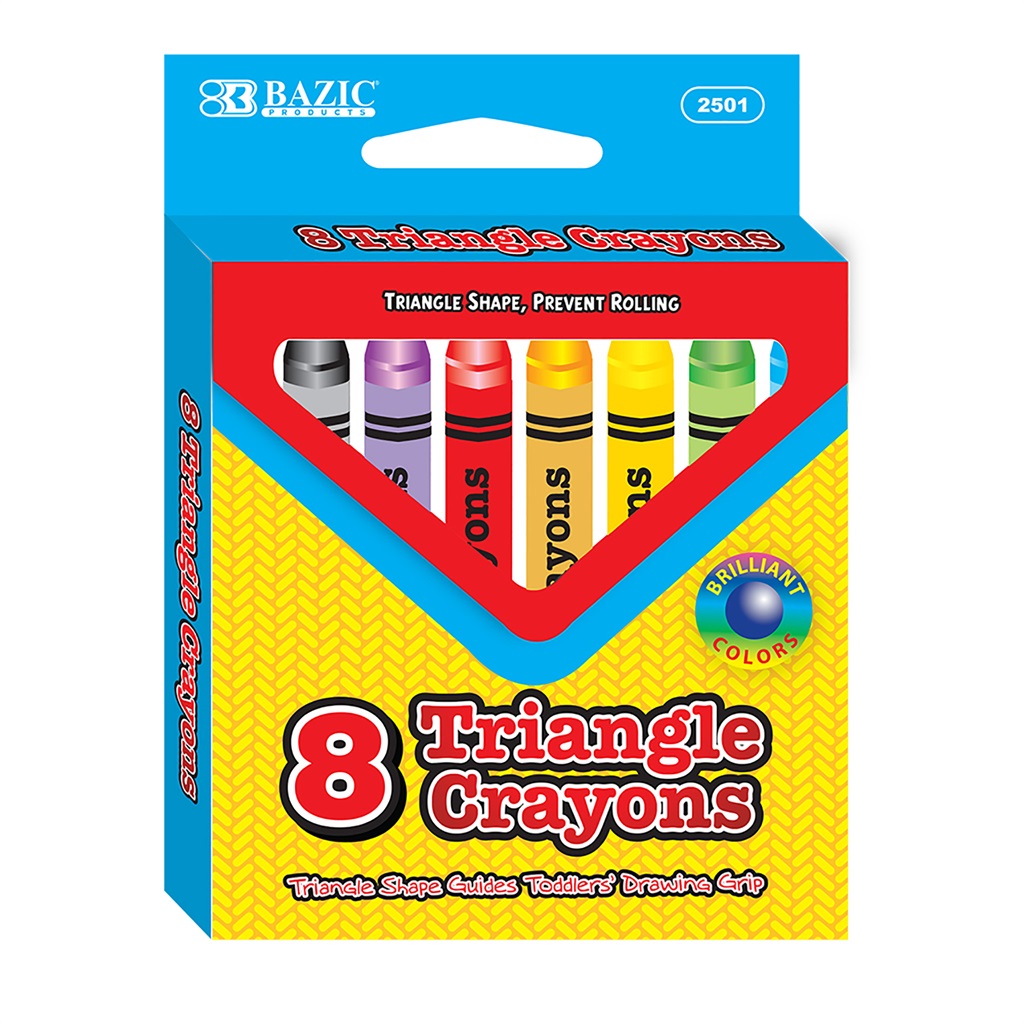 8 Color Premium Jumbo Triangle Crayons