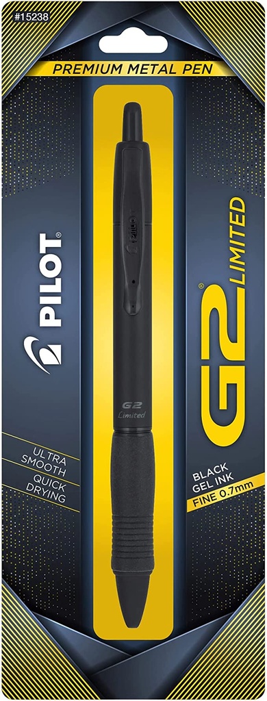 G2 Matte Black Limited, black gel ink, fine 0.7mm