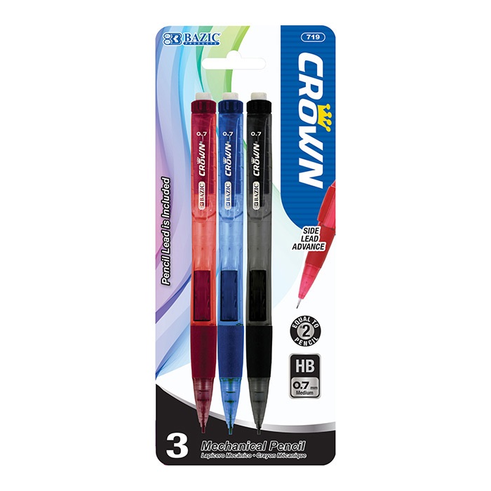 Crown 0.7 mm Mechanical Pencil (3/Pack)