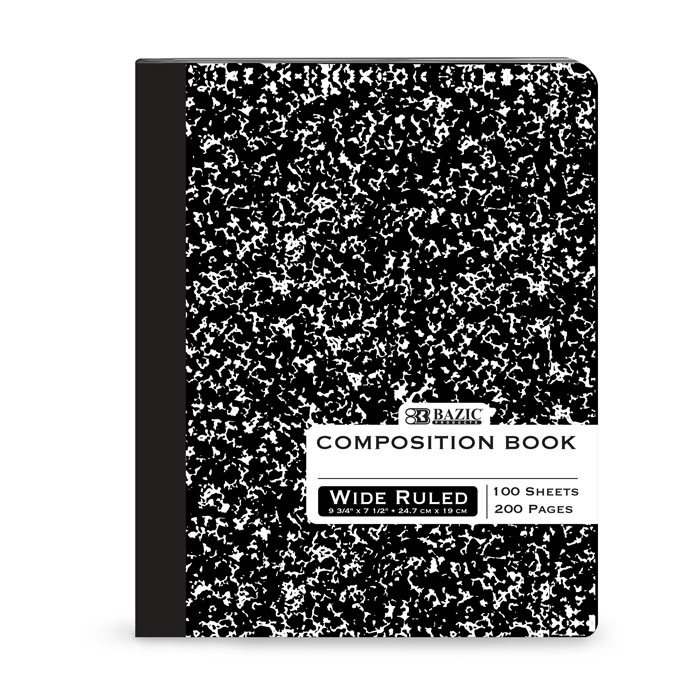 100 Ct. Black Marble Composition Book