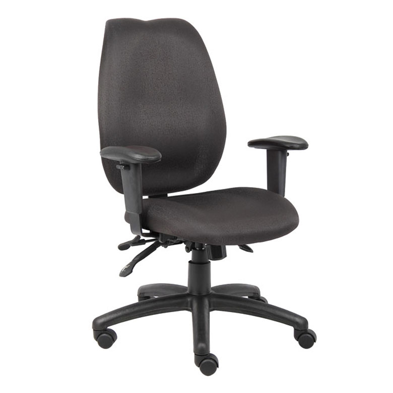 High-Back Task Chair with Adjustable Arms, Black