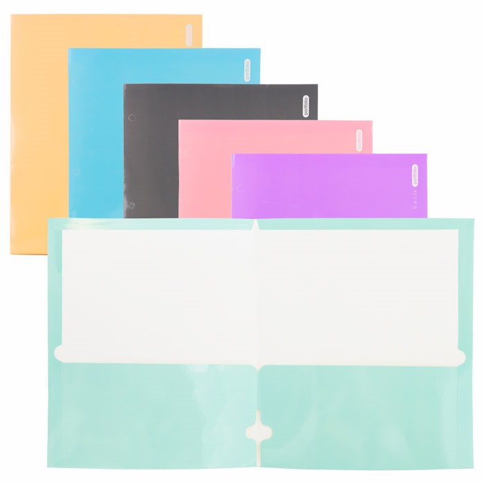 Laminated Pastel Glossy Color 2-Pockets Portfolios