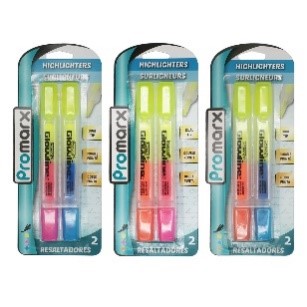 Promarx Dual Tip Highlighter Chisel 2ct