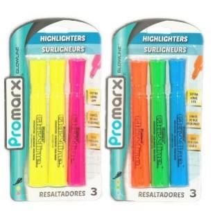 Promarx Highlighters 3ct Asst Colors