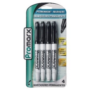 Promarx Permanent Marker FP 4ct BK