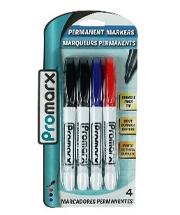 Promarx Permanent Marker FP 4ct Asst