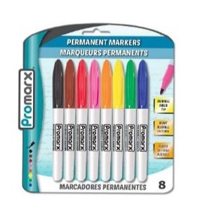 Promarx Permanent Markers Asst 8ct