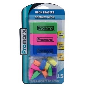 Promarx Neon Eraser 15 Multi-Pack