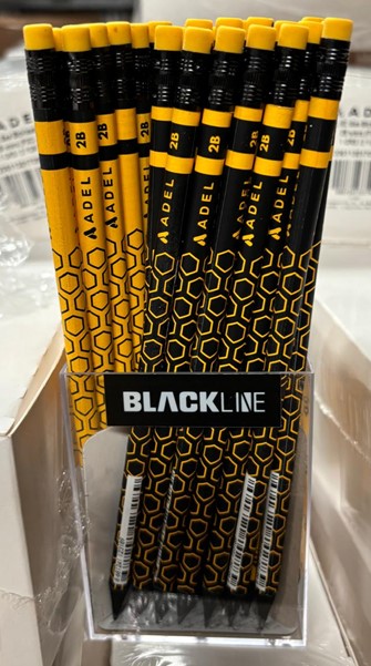 ADEL Blackline Bee Pencil, 2B, w Eraser, 72 Pcs Glass