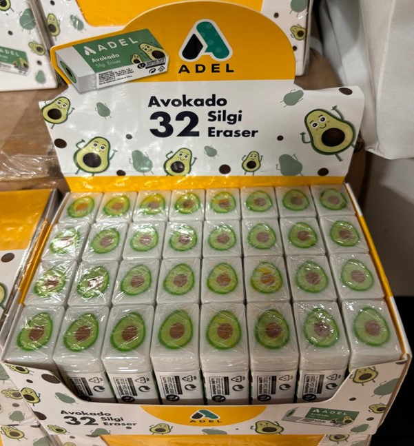 ADEL Avocado Eraser, 32 pcs