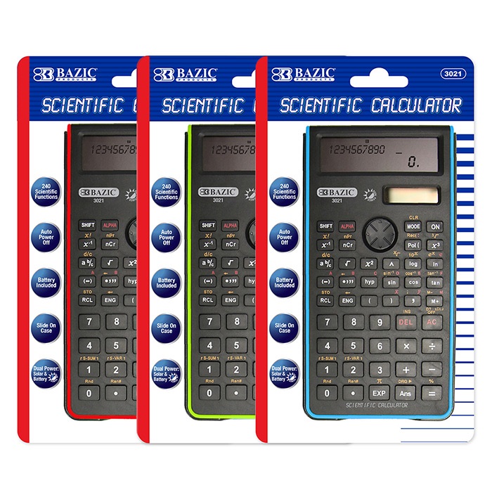 240 Function Fancy color Scientific Calculator w/ Slide-On Case