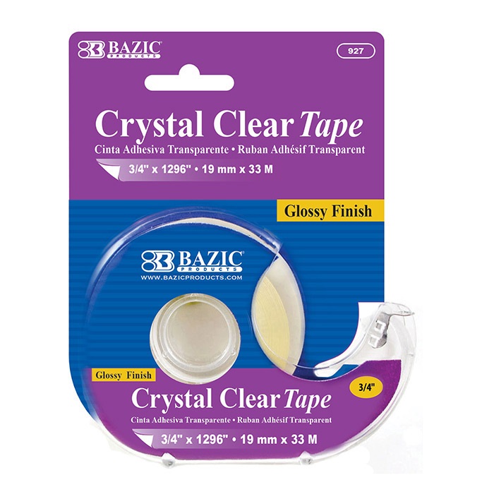 3/4" X 1296" Crystal Clear Tape w/ Dispenser