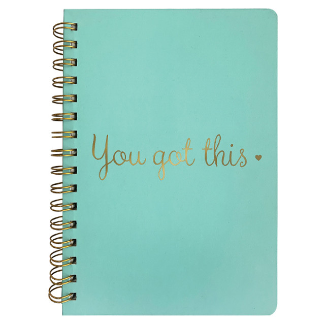 6” x 8.5” Hardbound Journal, “YOU GOT THIS” Design 100ct Spiral Bound