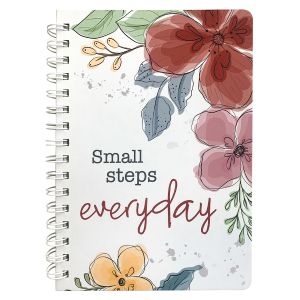 6” x 8.5” Hardbound Journal, “SMALL STEPS” Design 100ct Spiral Bound