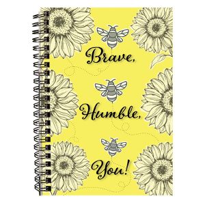 6” x 8.5” Hardbound Journal “Just Bee” Design 100ct Spiral Bound