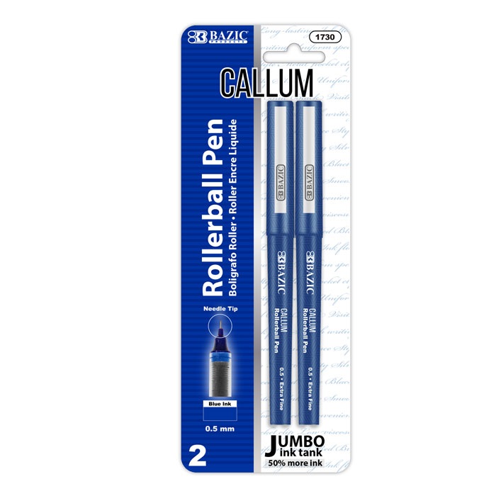 Callum Blue Jumbo Ink Tank Needle-Tip Rollerball Pen (2/Pack)