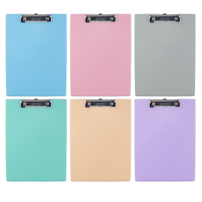 Pastel Color PVC Standard Clipboard w/ Low Profile Clip