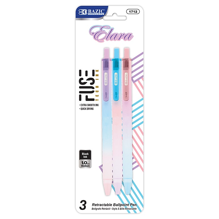 Elara FUSE Tech Ink Retractable Pen (3/Pack)