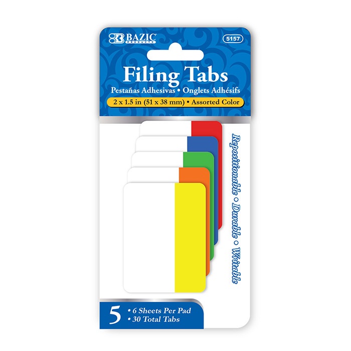 6 Ct. 2" x 1.5" Filing Tabs (5/Pack)