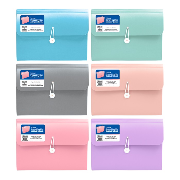 Pastel Edition 7-Pocket A4/Letter Size Poly Expanding File